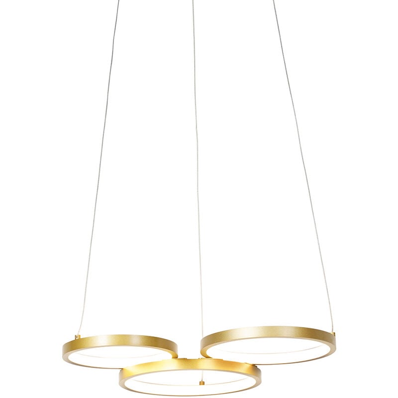 foto del prodotto lampada a sospensione rondas moderno alluminio,plastico,acciaio oro ottone oblungo non sostituibile led max. 1 x 40 watt qazqa