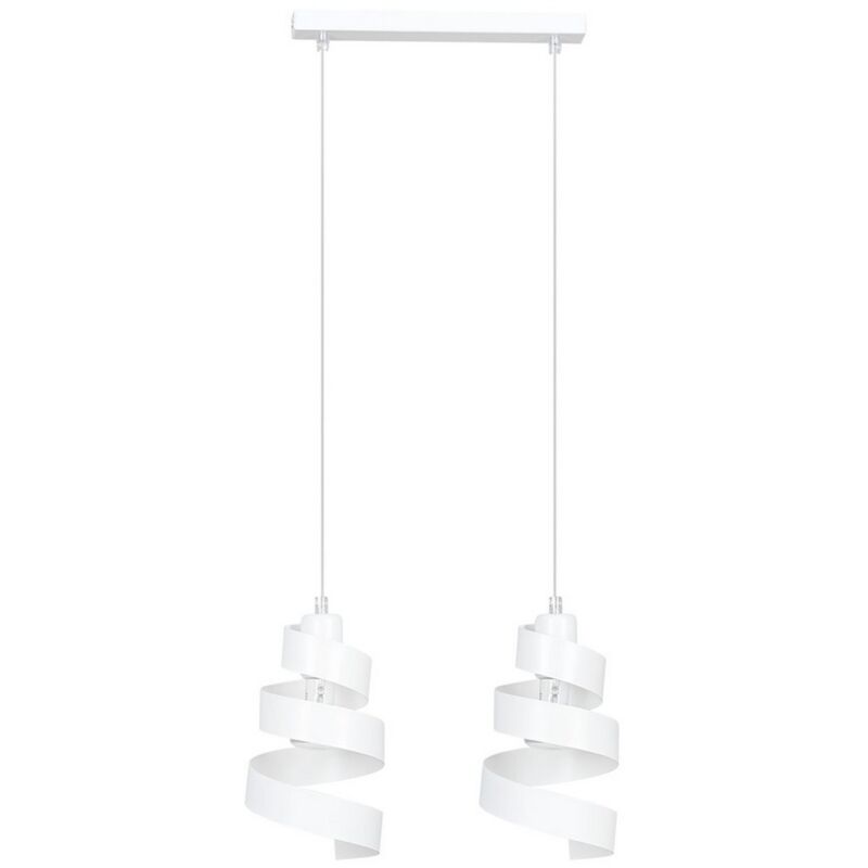 foto del prodotto lampada a sospensione saga, acciaio verniciato a polvere, bianco, 40x100x14 cm