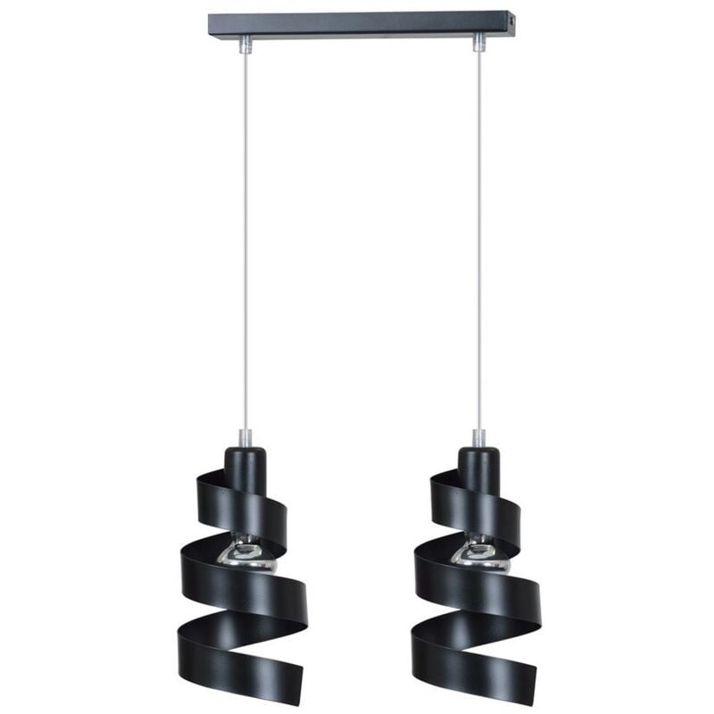 foto del prodotto lampada a sospensione saga, acciaio verniciato a polvere, nero, 40x100x14 cm