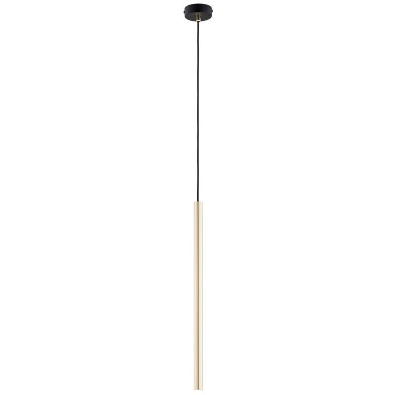 foto del prodotto lampada a sospensione selter, acciaio verniciato a polvere, nero, oro, 8x130x8 cm