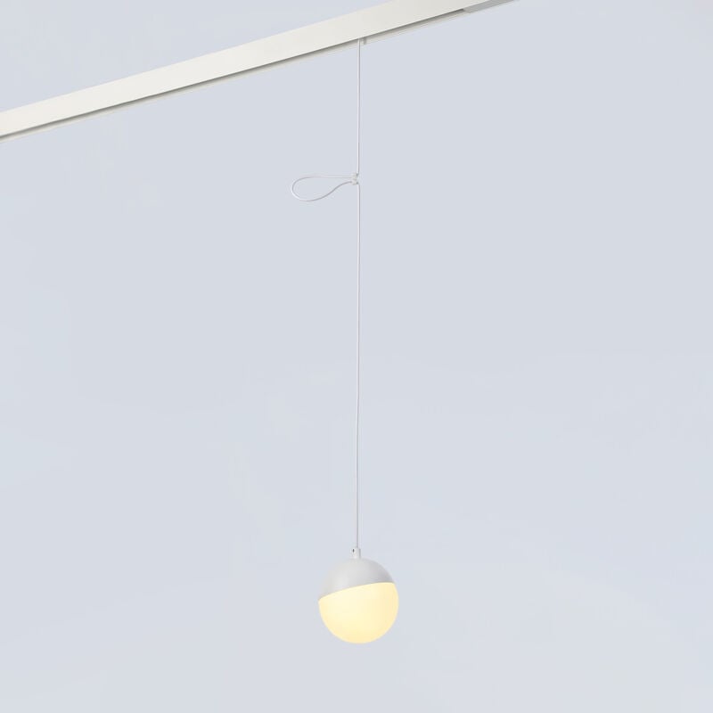 foto del prodotto lampada a sospensione sfera led a binario magnetico 48v 6w bianco caldo
