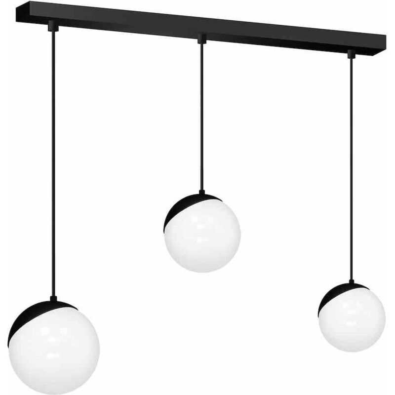 foto del prodotto lampada a sospensione sfera nera 3xe14
