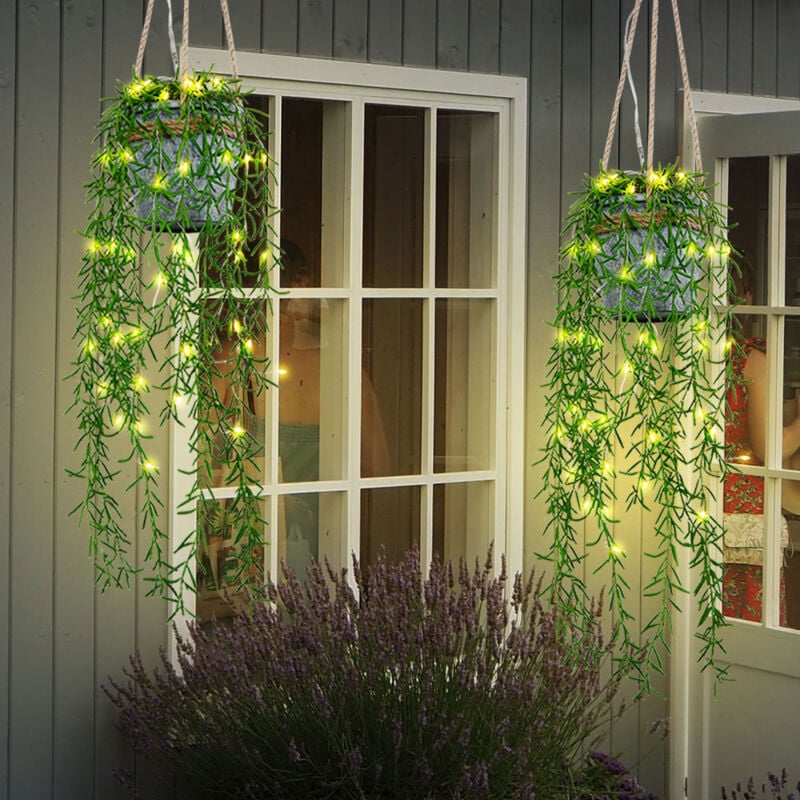 foto del prodotto lampada a sospensione solare lampada a sospensione per esterni lampada a pannello solare solare, corda di canapa vegetale artificiale, led bianco