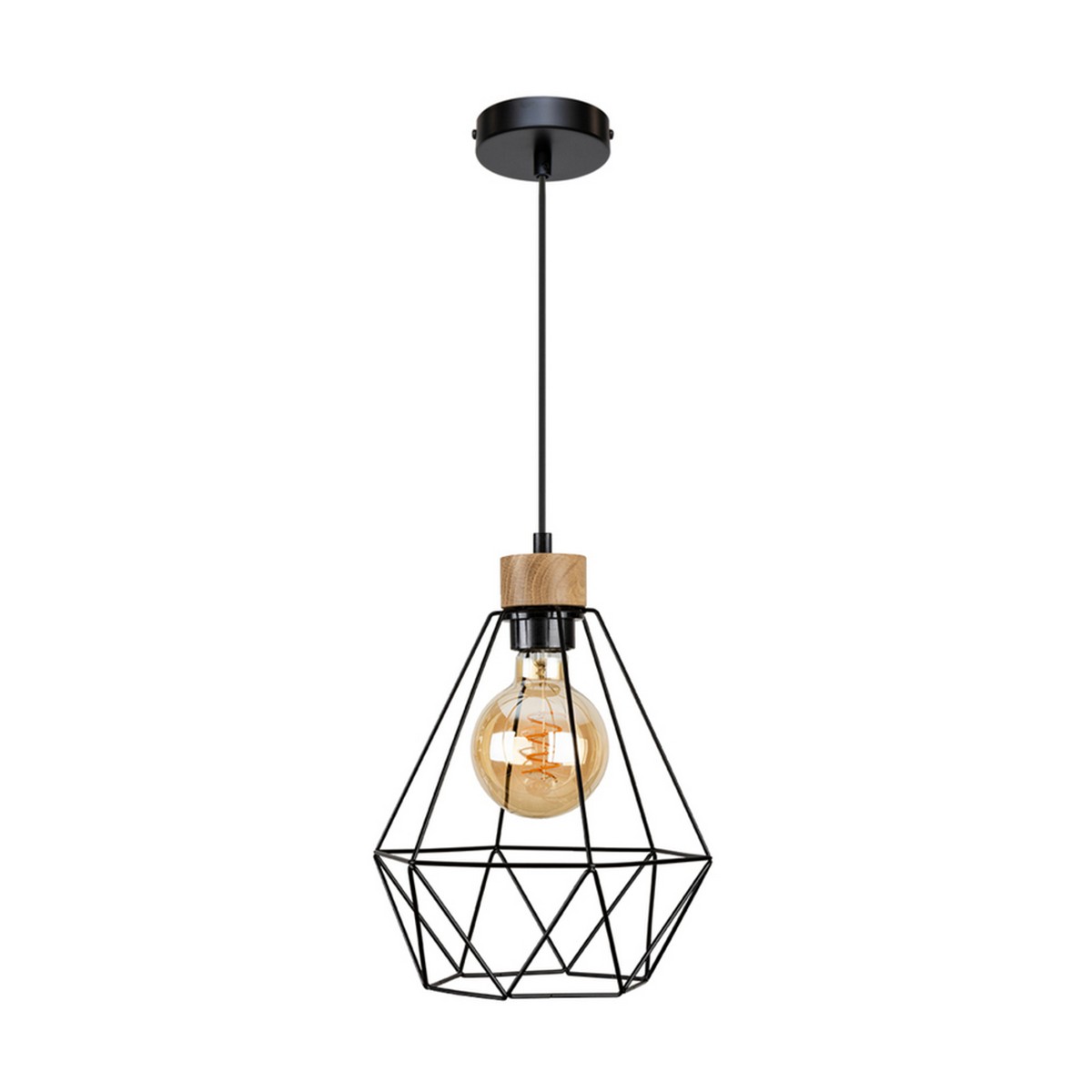 foto del prodotto lampada a sospensione spaame, marrone, legno, 25x25x120 cm, epikasa