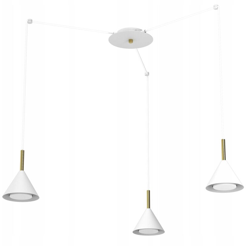 foto del prodotto lampada a sospensione spider cone bianco oro ewilight cone 3x gx53