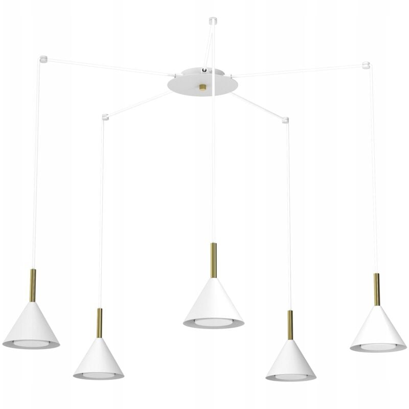 foto del prodotto lampada a sospensione spider cone bianco oro ewilight cone 5x gx53