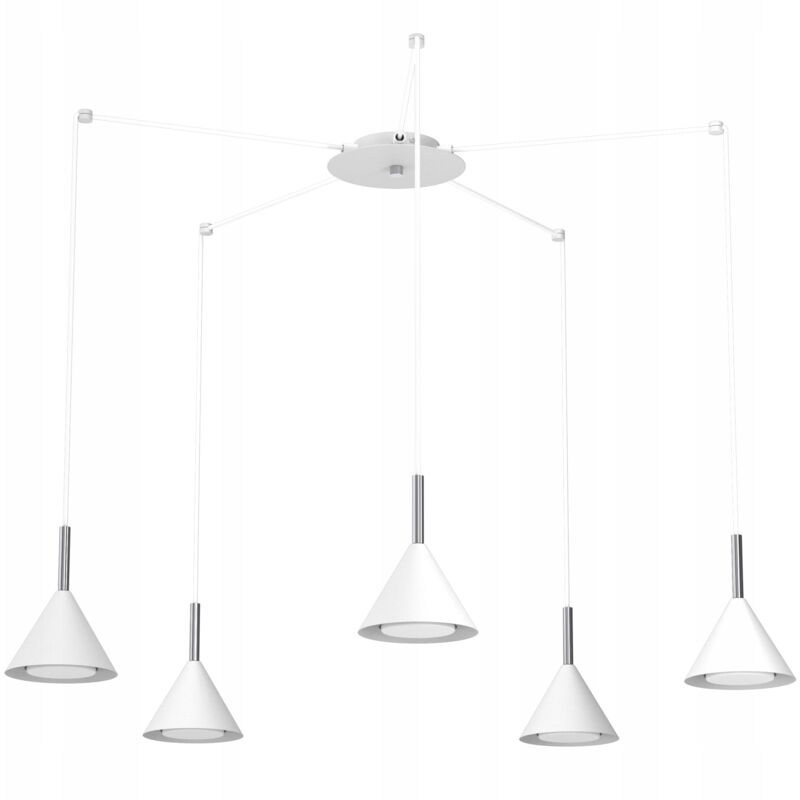 foto del prodotto lampada a sospensione spider cone cromo bianco ewilight cone 5x gx53