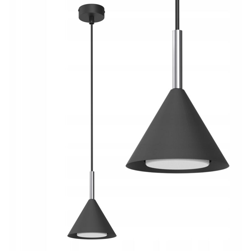 foto del prodotto lampada a sospensione spot cone, cromo nero ewilight cone gx53 minimalismo