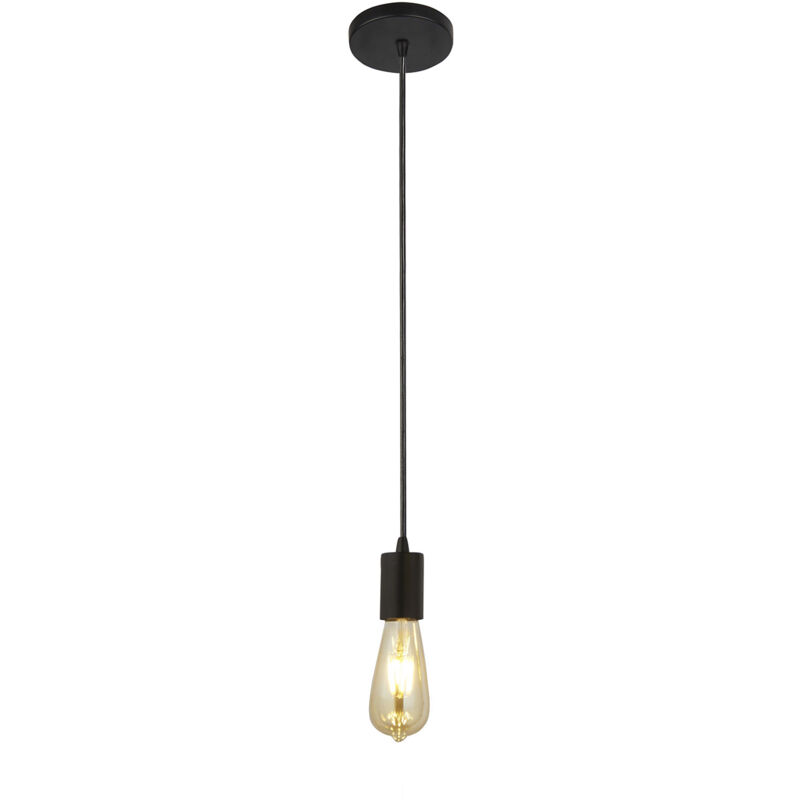 foto del prodotto lampada a sospensione squiggle 1 fiamma in acciaio dolce verniciato nero opaco nero, dimmerabile