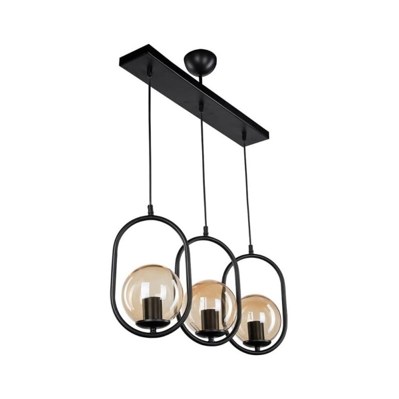 foto del prodotto lampada a sospensione stile moderno con telaio nero 3 punti luce narissa asz1332