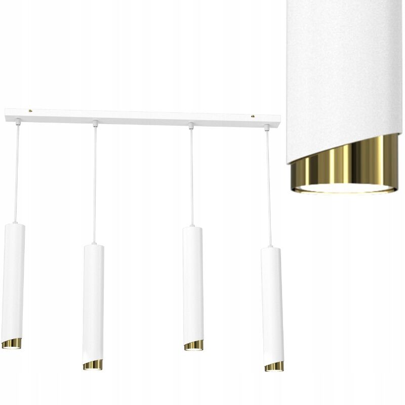 foto del prodotto lampada a sospensione strip tubo tubo 4x gu10 oro bianco bevel