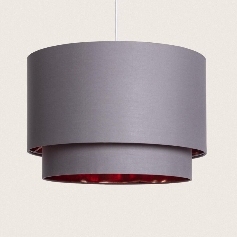 foto del prodotto lampada a sospensione tessuto bello duo riflesso grigio