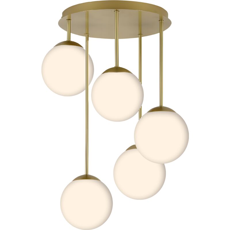 foto del prodotto lampada a sospensione toolight app1818 5cpr brush gold white