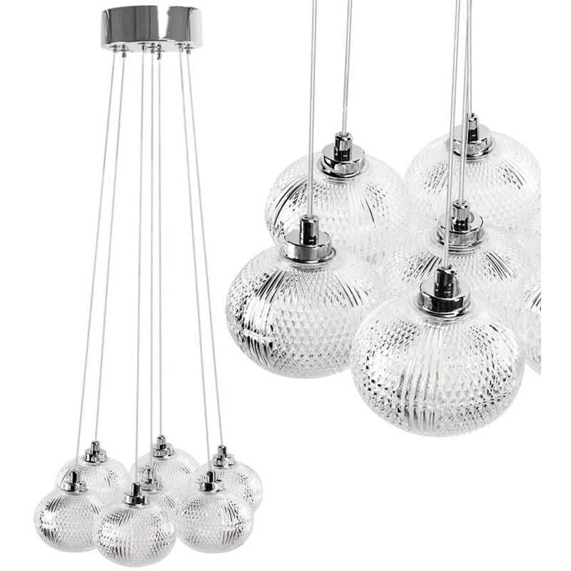 foto del prodotto lampada a sospensione toolight ms021 7cp chrome