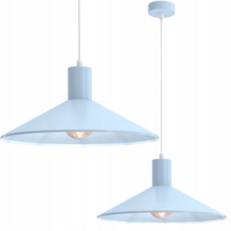 foto del prodotto lampada a sospensione toscana e27, paralume in metallo blu