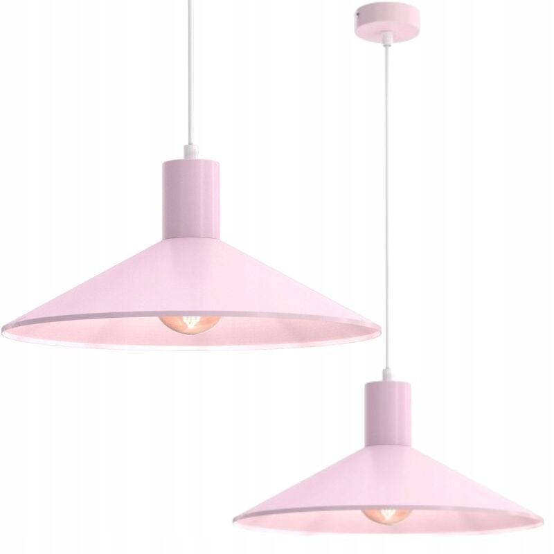 immagine 0 del prodotto lampada a sospensione toscana e27, paralume in metallo rosa