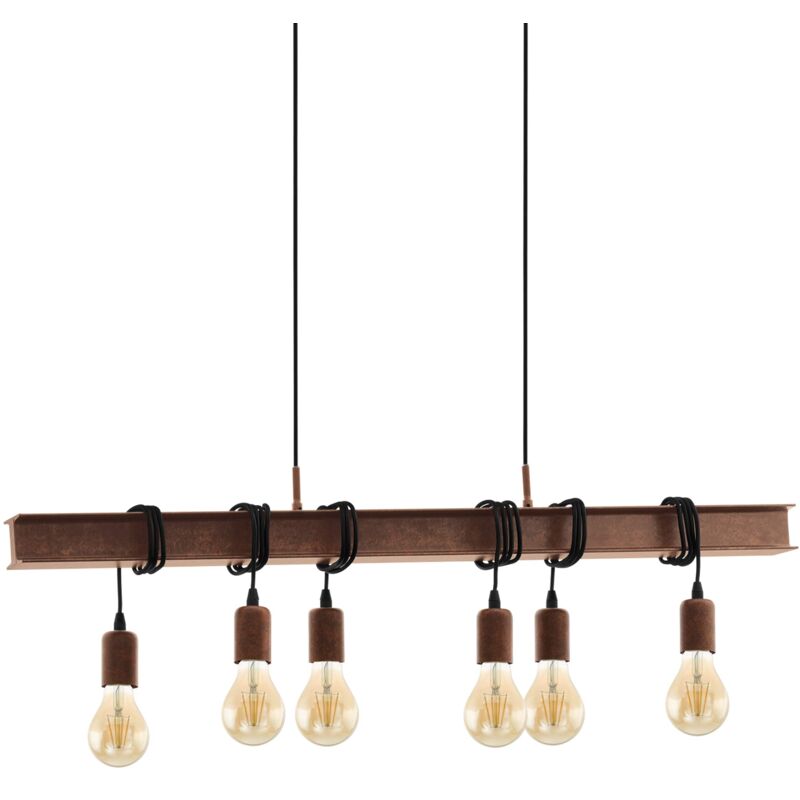 foto del prodotto lampada a sospensione townshend 4, plafoniera vintage a 6 punti luce, lampada a sospensione dal design industrial, lampada a sospensione retr in