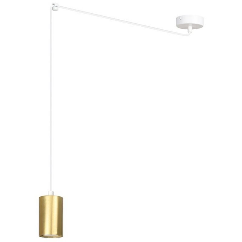 foto del prodotto lampada a sospensione traker, acciaio verniciato a polvere, bianco, oro, 300x300x8 cm