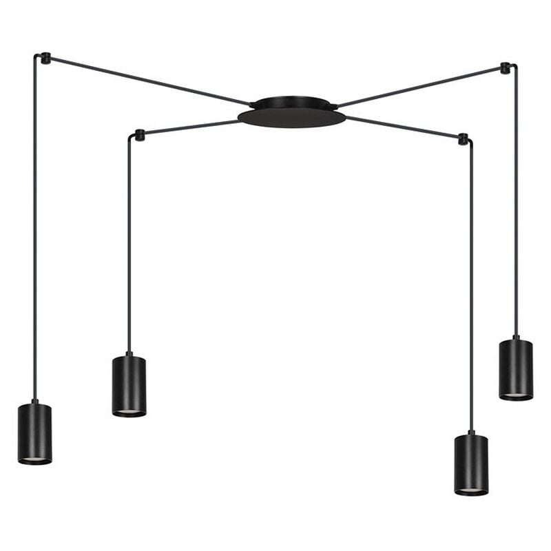 foto del prodotto lampada a sospensione traker, acciaio verniciato a polvere, nero, 300x300x14 cm