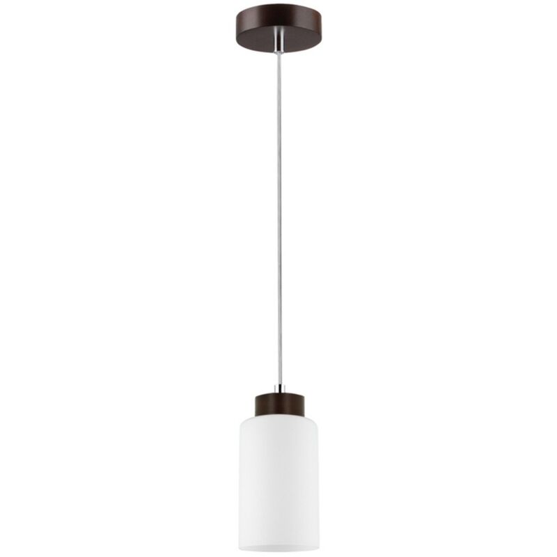 foto del prodotto lampada a sospensione trinity, legno, vetro, marrone, bianco, 10x10x110 cm