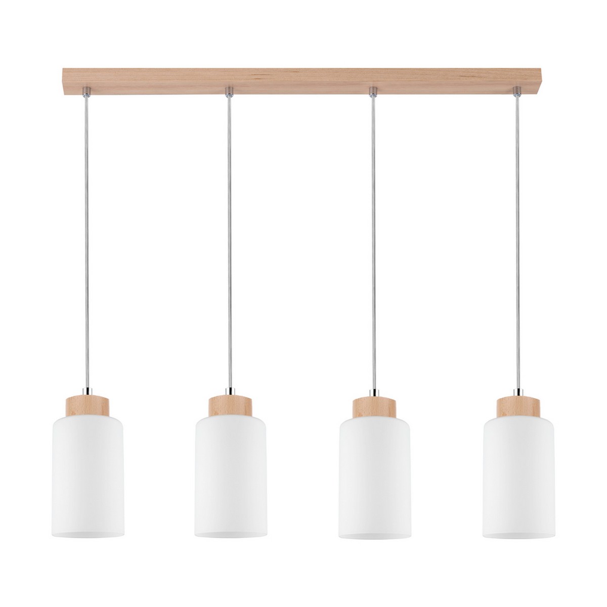 foto del prodotto lampada a sospensione trinity, legno, vetro, marrone, bianco, 9,5x75x110 cm