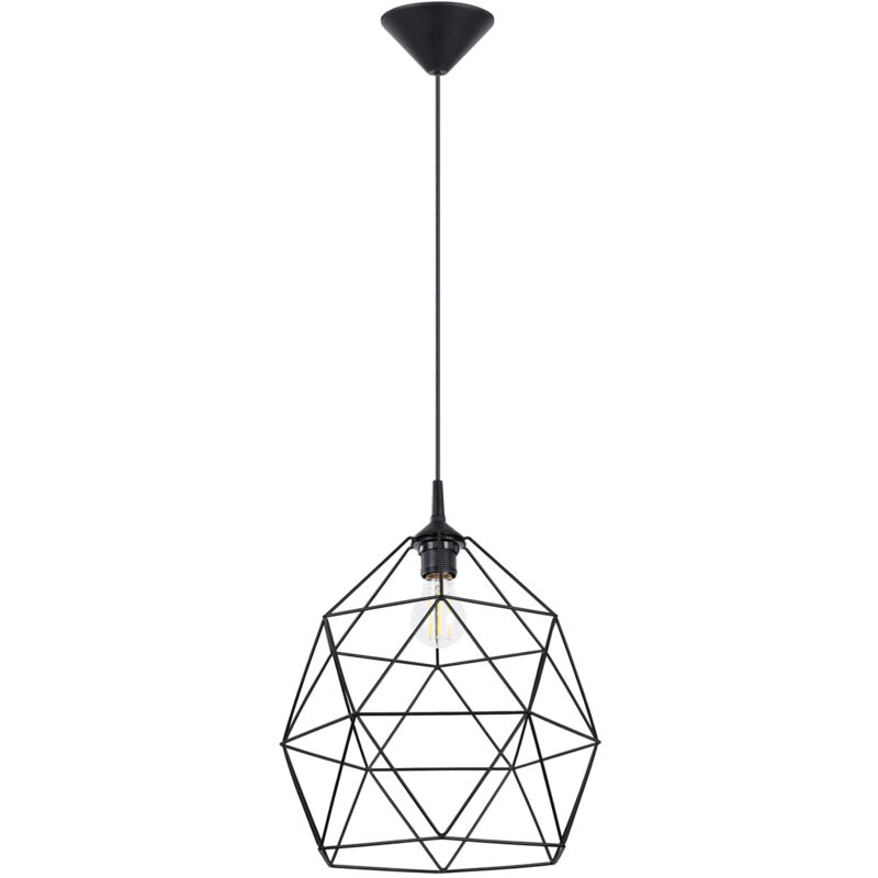 foto del prodotto lampada a sospensione triom nero 33x100x33cm sollux