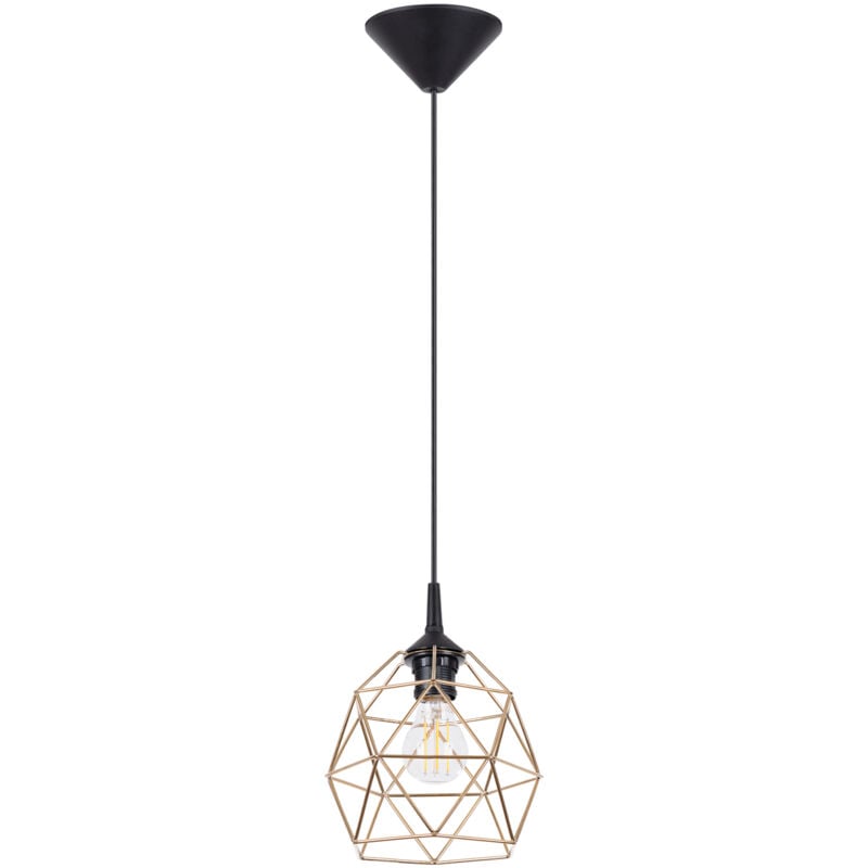 foto del prodotto lampada a sospensione triom oro nero 20x85x20cm sollux