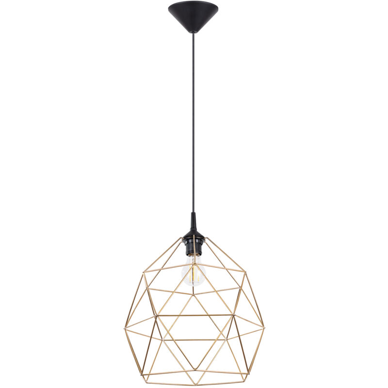 foto del prodotto lampada a sospensione triom oro nero 33x100x33cm sollux