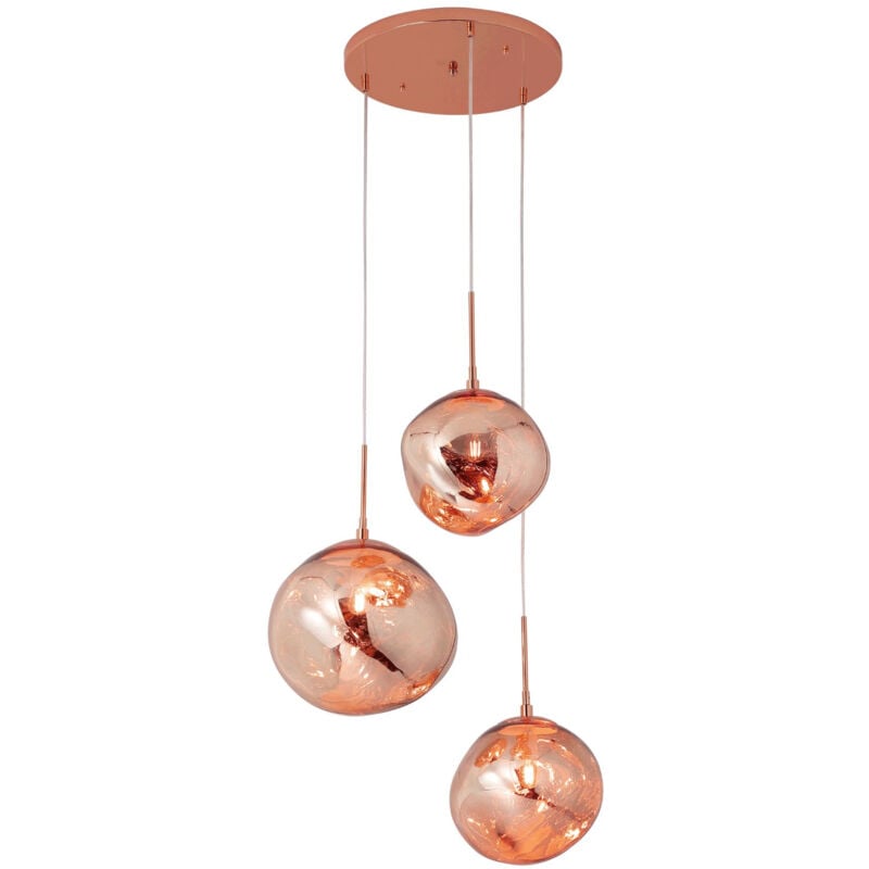 foto del prodotto lampada a sospensione tripla in cristallo 'kadnis' - 3 x e27