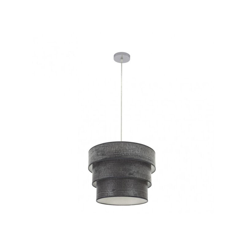 foto del prodotto lampada a sospensione tripla smile 1xe27 cromo nero legno regx40x40 cm