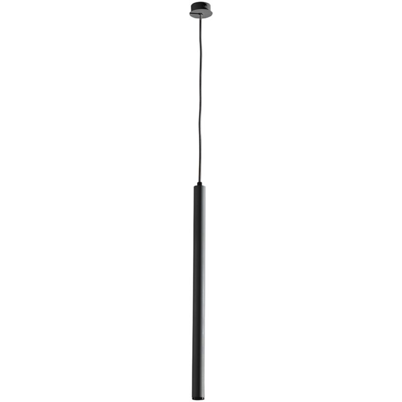 foto del prodotto lampada a sospensione tube in metallo d3 cm con fonte luminosa a led nero