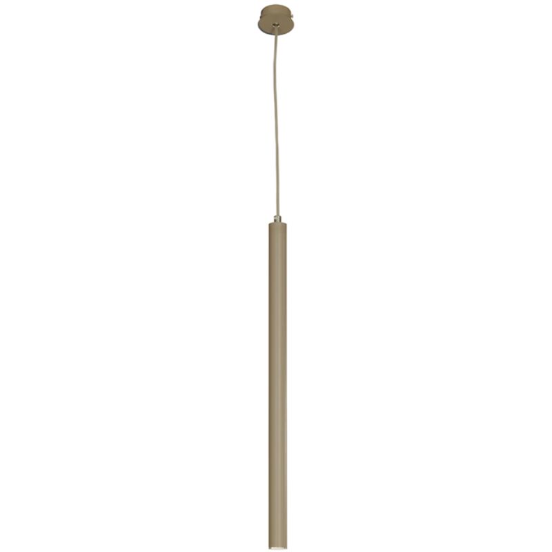 foto del prodotto lampada a sospensione tube in metallo d3 cm con fonte luminosa a led tortora