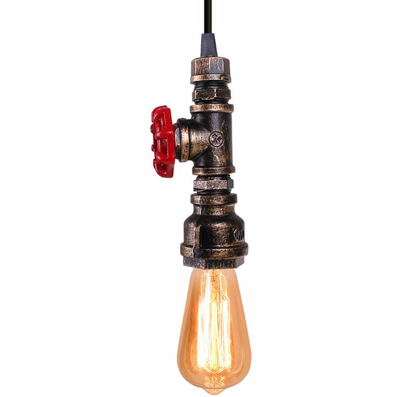 foto del prodotto lampada a sospensione, tubo d acqua lampadario da soffitto in industriale stile, illuminazione edison e27 per cucina isaland camera da letto ruggine 