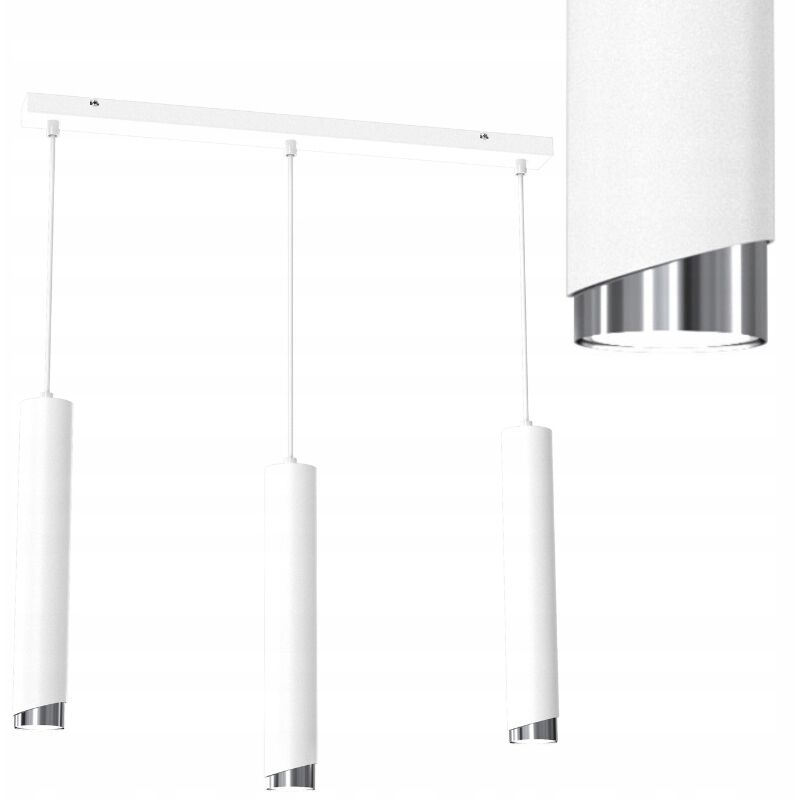 foto del prodotto lampada a sospensione tubo strip 3x gu10 cromo bianco bevel