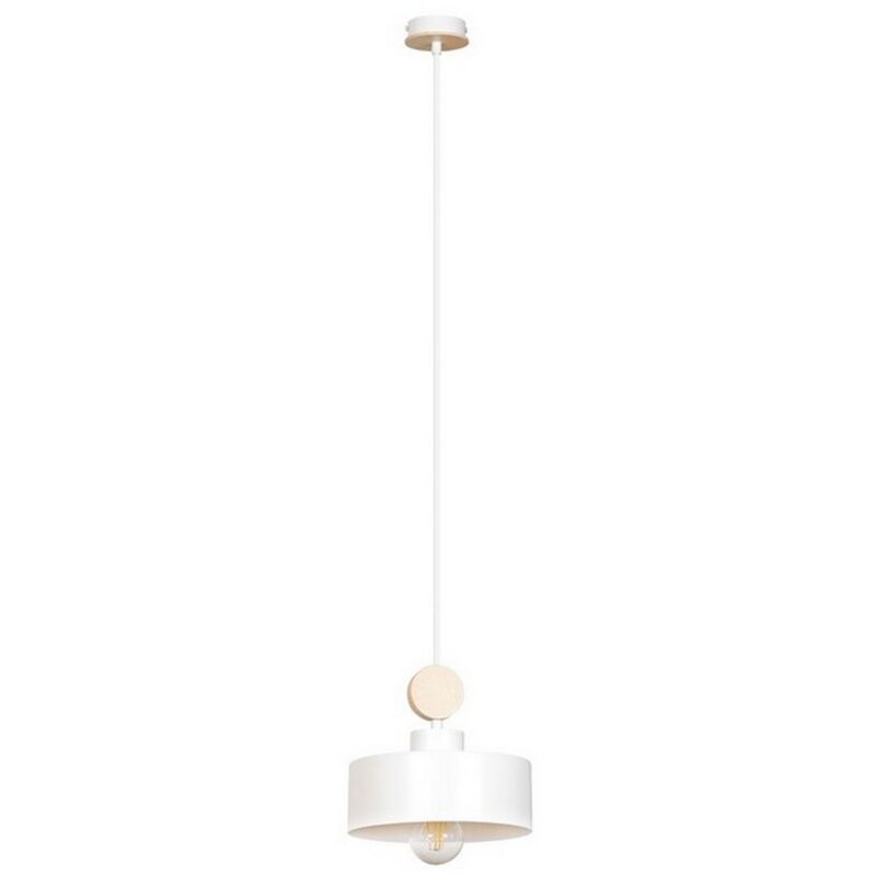 foto del prodotto lampada a sospensione tuniso, acciaio verniciato a polvere, legno, bianco, 20x100x20 cm