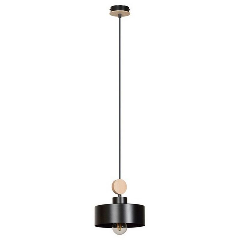 foto del prodotto lampada a sospensione tuniso, acciaio verniciato a polvere, legno, nero, 20x100x20 cm