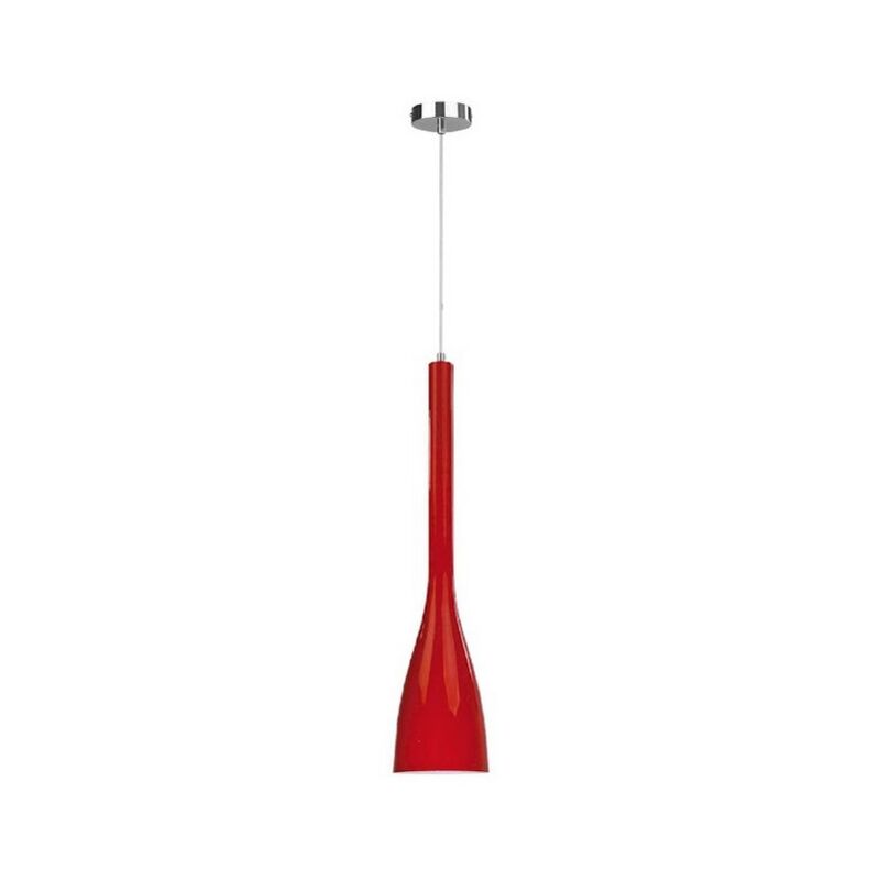 foto del prodotto lampada a sospensione tus, metallo, rosso, cromo, 15x15x113 cm