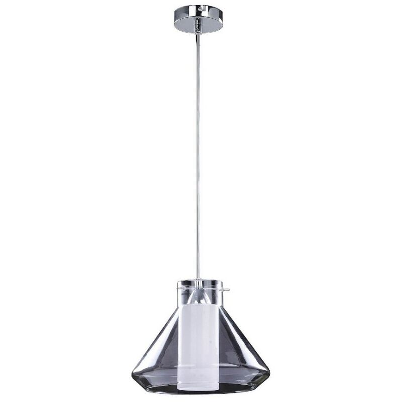 foto del prodotto lampada a sospensione universe, metallo, vetro, trasparente, cromo, 30x30x130 cm