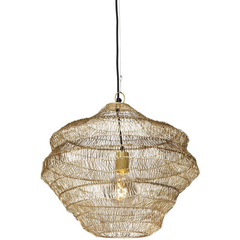 foto del prodotto lampada a sospensione vadi orientale acciaio oro ottone tondo max. 1 x watt qazqa
