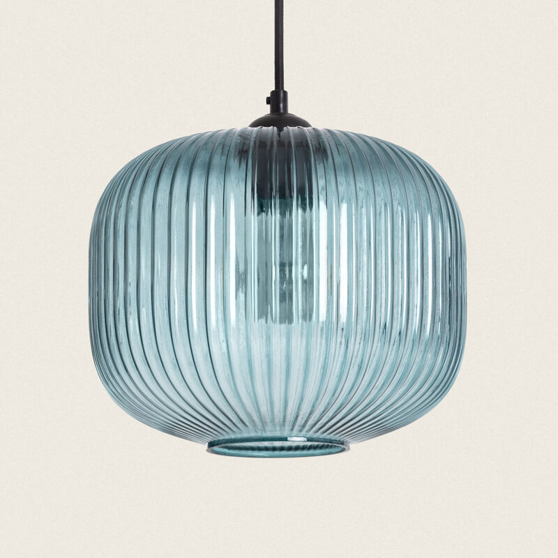 foto del prodotto lampada a sospensione vetro modra azzurro