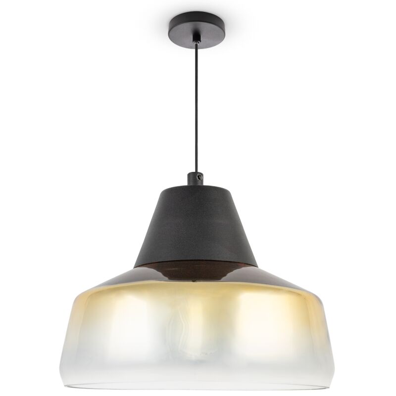 foto del prodotto lampada a sospensione vetro paralume vintage sala da pranzo moderna e27 oro, tipo 5 paco home