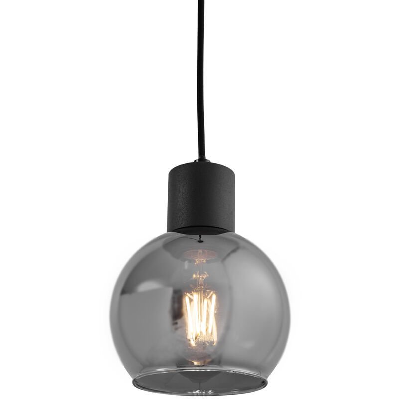 foto del prodotto lampada a sospensione vidro art d co vetro,acciaio grigio nero tondo max. 1 x watt qazqa