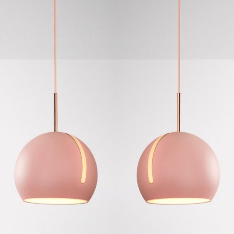 foto del prodotto lampada a sospensione vintage industriale lampadario da soffitto metallo plafoniere da ufficio regolabile rosa 2 pezzi