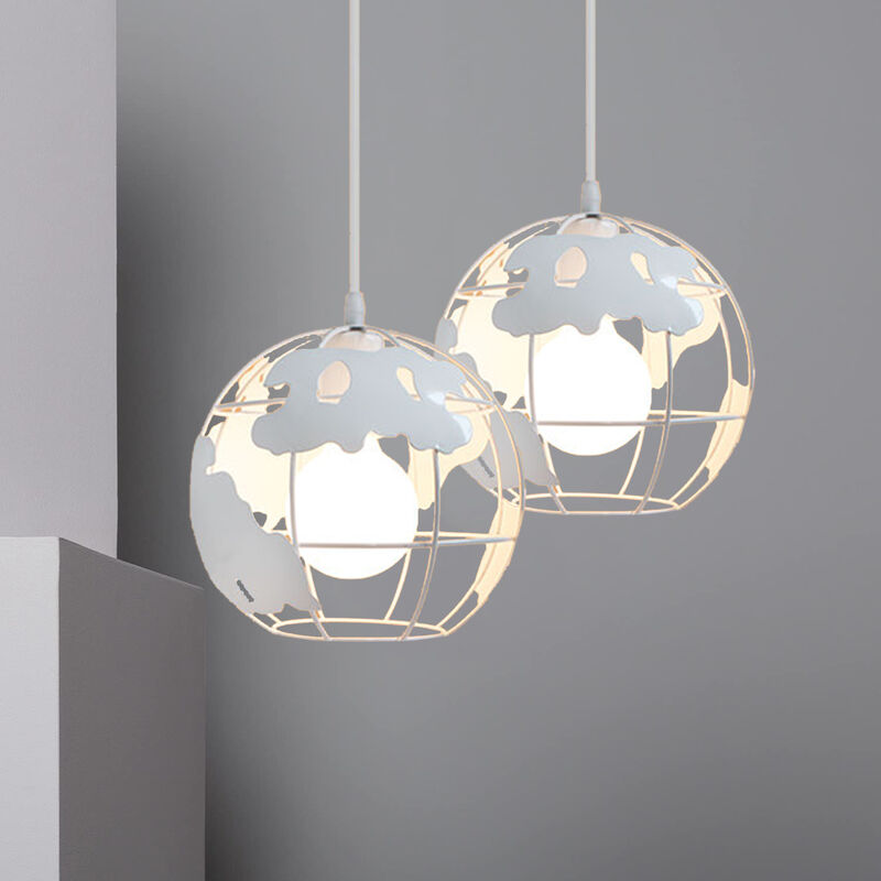 foto del prodotto lampada a sospensione, vintage lampada da soffitto con 20cm gabbia globo, industriale stile illuminazione rotonda in metallo con e27 attacco per