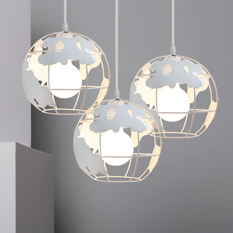 foto del prodotto lampada a sospensione, vintage lampada da soffitto con 20cm gabbia globo, industriale stile illuminazione rotonda in metallo con e27 attacco per