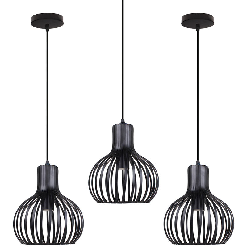 foto del prodotto lampada a sospensione, vintage lampada da soffitto con 20cm gabbia, industriale stile illuminazione a forma di zucca in metallo con e27 attacco per