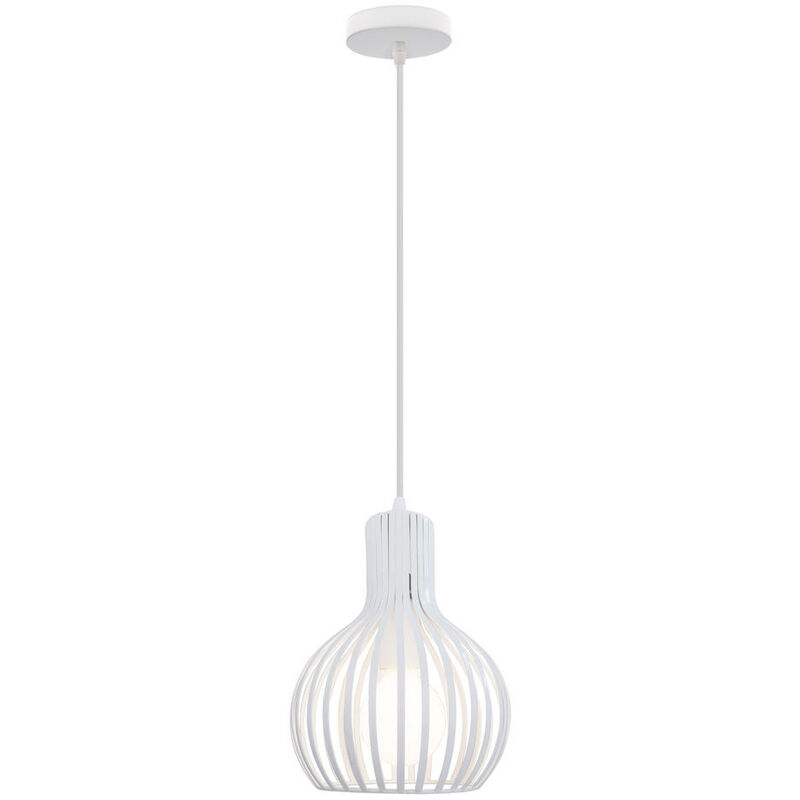 foto del prodotto lampada a sospensione, vintage lampada da soffitto con 20cm gabbia, industriale stile illuminazione a forma di zucca in metallo con e27 attacco per