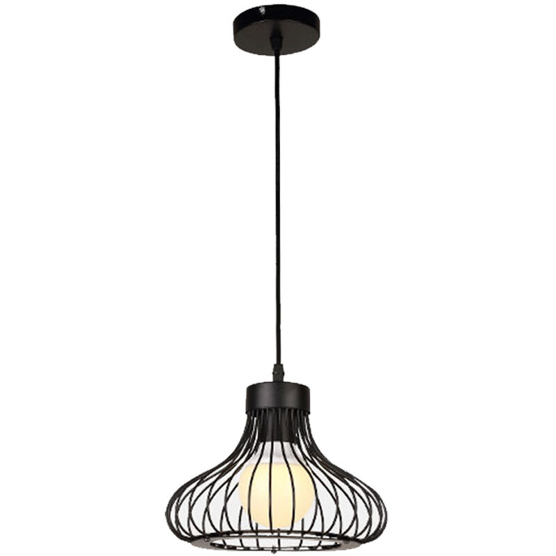 foto del prodotto lampada a sospensione, vintage lampada da soffitto con 23cm gabbia, industriale stile illuminazione in metallo con e27 attacco per soggiorno cucina