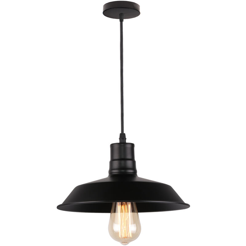 foto del prodotto lampada a sospensione vintage, lampada da soffitto con 26cm paralume in metallo, industriale stile illuminazione supporto edison e27 per corridoio