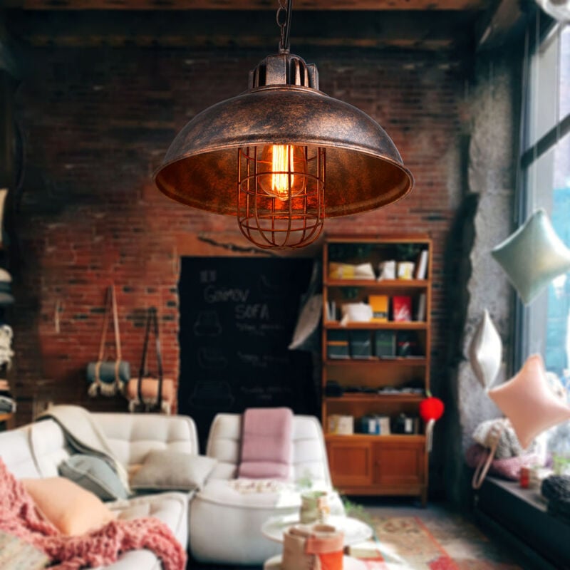 foto del prodotto lampada a sospensione vintage lampada da soffitto con 33cm paralume in metallo edison e27 per corridoio cucina isaland camera da letto scala